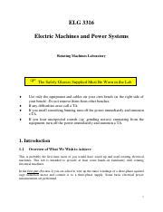 Elg Rotating Machines Lab Fall Pdf Elg Electric