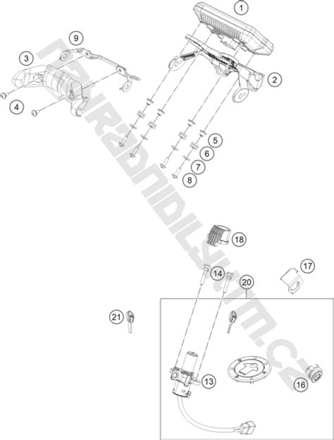 Náhradní díly KTM Schéma INSTRUMENTS LOCK SYSTEM pro model KTM