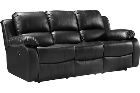 Valencia Black Leather Electric Recliner 3 Seater Sofa FurnitureInstore