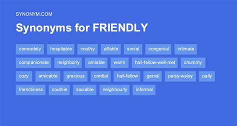 Another Word For Friendly Synonyms Antonyms