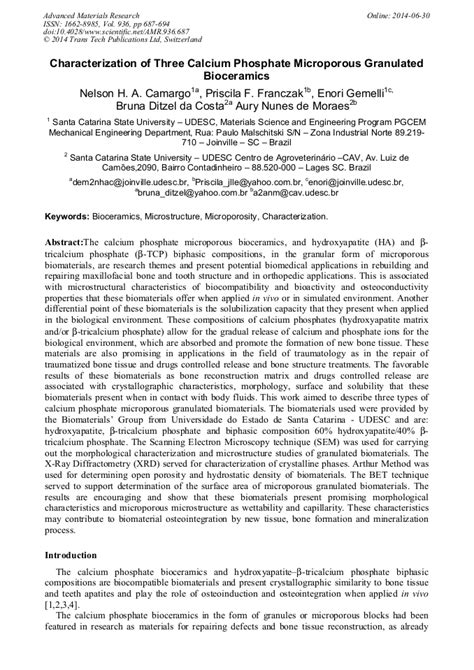 Characterization Of Three Calcium Phosphate Microporous Granulated