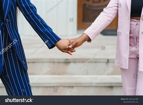 Loving Lesbian Couple Holding Hands Hands Stock Photo Shutterstock