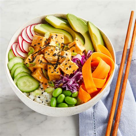 Vegan Tofu Poke Bowl Soya Tofu Recipes Sunrise Soya