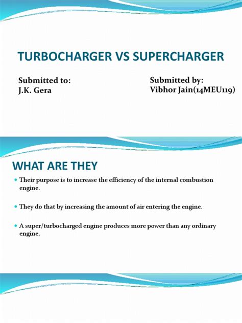 Turbocharger Vs Supercharger 1 | PDF | Turbocharger | Internal ...