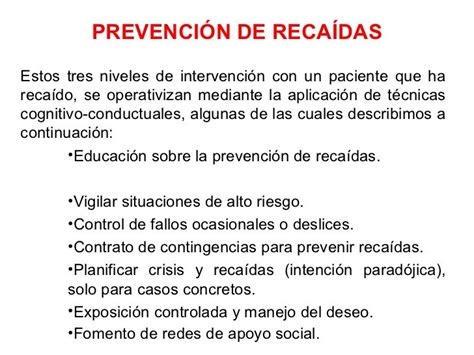 Prevencion De Recaidas