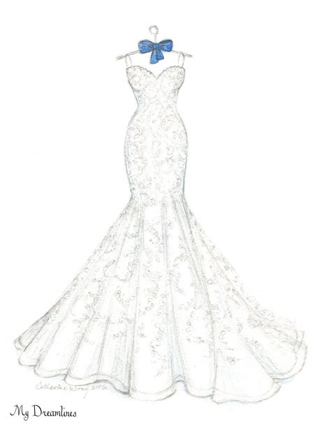 Sketch Of Her Wedding Dress: Perfect Gift For Her | Wedding dress ...