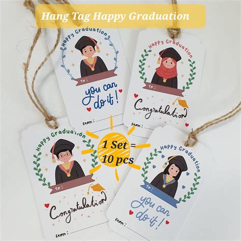 Jual Pcs Hang Tag Gift Happy Graduation Kelulusan Sekolah Wisuda