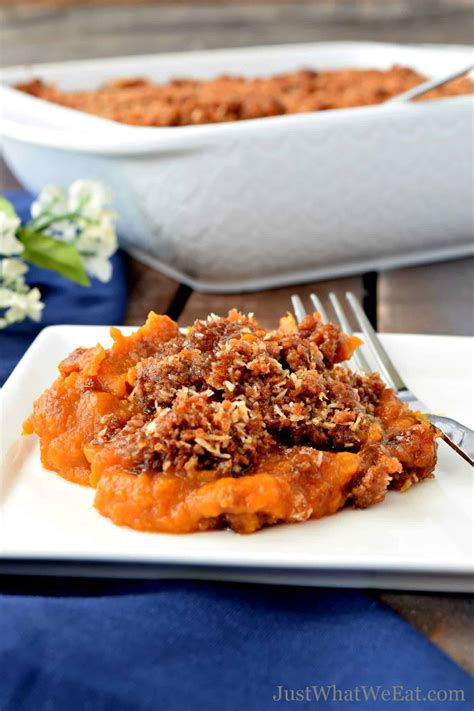 Sweet Potato Casserole With Coconut Streusel Topping Gluten Free Vegan