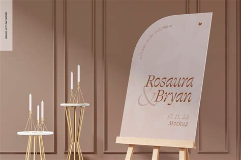 Premium Psd Acrylic Wedding Sign Mockup Close Up