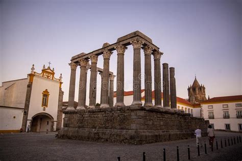 Portugal Alentejo Evora Roman Temple Editorial Image Image Of Ruin