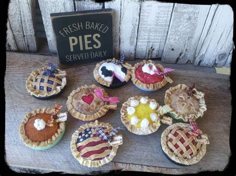 Made To Order Primitive Pie Decoration Miniature Faux Pies Tiered Tray Decor Etsy Pie