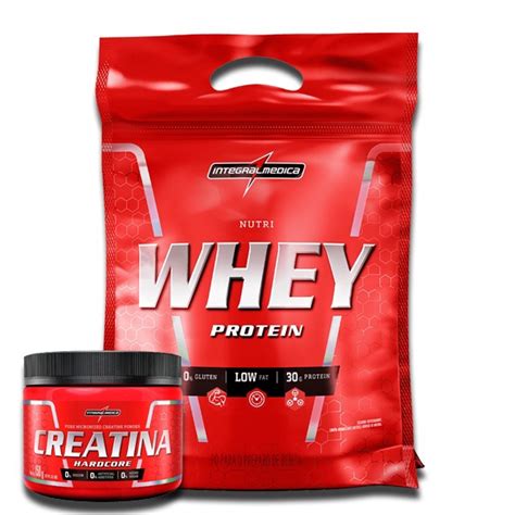 Kit Whey Protein Nutri G Morango Refil Creatina G