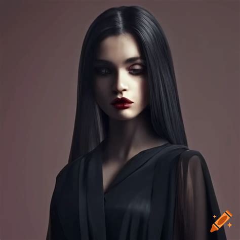 Portrait of a confident lady in a black robe