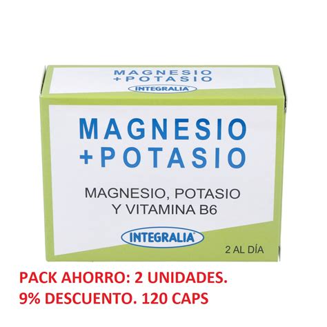 Magnesio Con Potasio Y Vitamina B6 Pack Ahorro 120 Cápsulas Integralia Correos Market