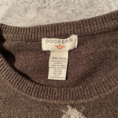 Dockers Argyle Sweater Brown Retro Vintagesweater Depop