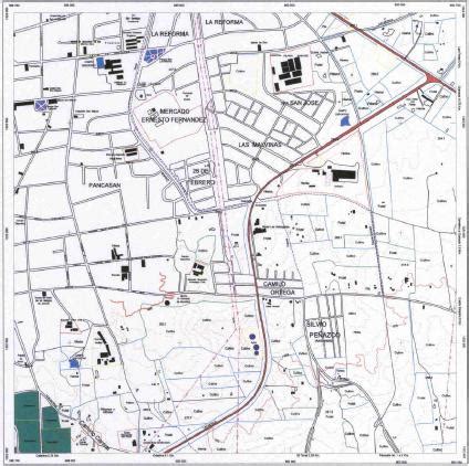 Masaya Southeast Quadrant Map, Nicaragua