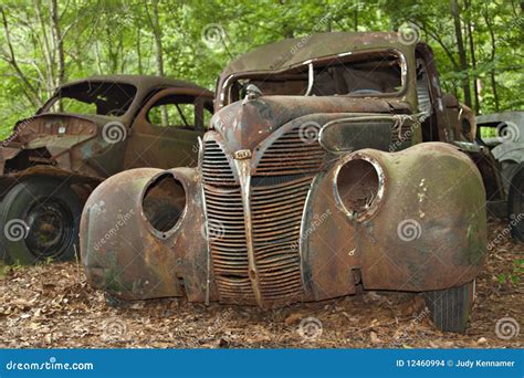 Junkyard car stock photo. Image of corroded, aged, landscape - 12460994