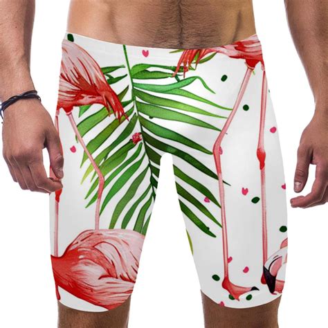 Jammers For Men Mens Athletic Swimwear Jammers Flamingo