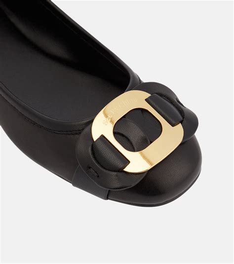 Chany Leather Ballet Flats In Black See By Chloe Mytheresa