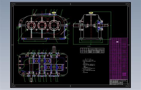 二级减速器cad全套autocad模型图纸下载 懒石网