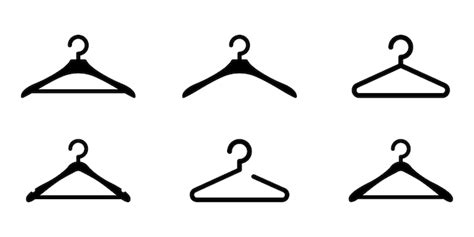 Premium Vector Set Of Clothes Hanger Vector Icons Hanger For