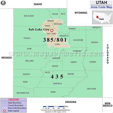 Utah Area Code Maps