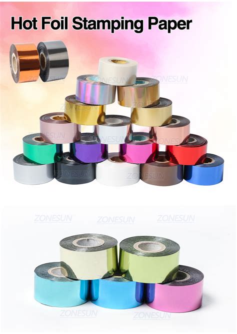 Zonesun Color Cm Hot Stamping Gold Foil Paper Rolls Heat Transfer Film Bronzing Embossing