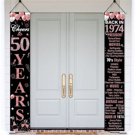 Amazon ArtAubrey Rose Gold 50th Birthday Party Banner 50th