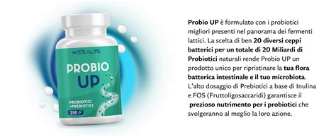 Fermenti Lattici Probiotici 250 Capsule PROBIO UP Concentrato Di