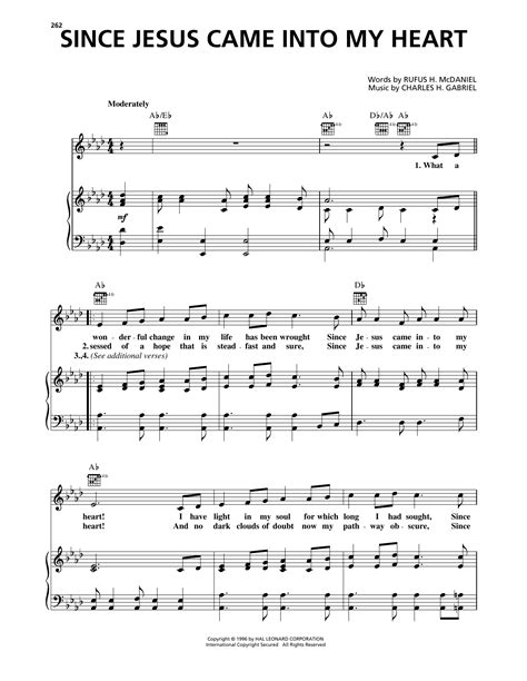 Various "Since Jesus Came Into My Heart" Sheet Music for Piano, Vocal ...