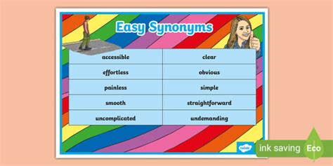 Easy Synonyms Word Mat Profesor Hizo Twinkl