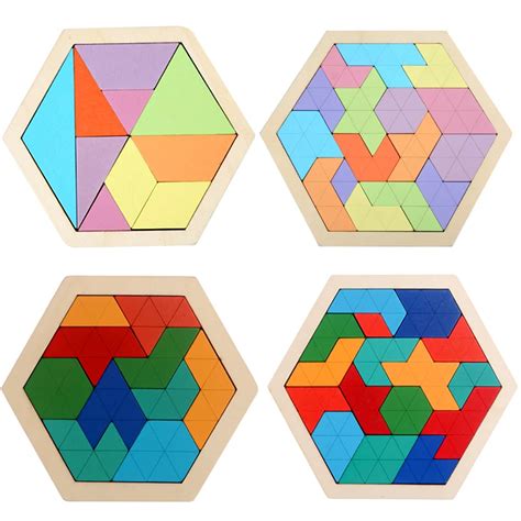 Montessori D Jigsaw Puzzle Para Crian As Brinquedos De Madeira Tangram