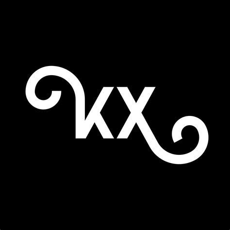 Diseño Del Logotipo De La Letra Kx Sobre Fondo Negro Concepto De