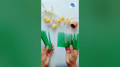 Diy Paper Grass Making Easy Paper Craft Shorts Youtube