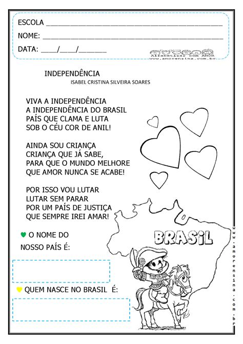 Atividades Sobre A Independência Do Brasil Para O 4 Ano BRAINCP