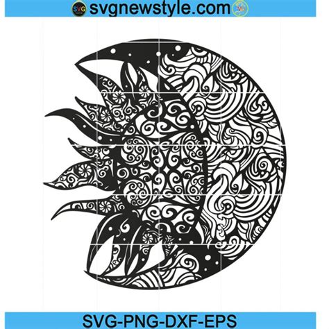 Sun And Moon Svg Celestial Svg Sun Svg Moon Svg Boho Svg Mystical