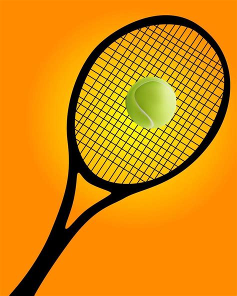 black silhouette of a tennis racket and ball 7724473 Vector Art at Vecteezy