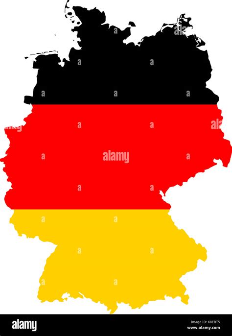 Mapa de Alemania con los colores de la bandera alemana Fotografía de