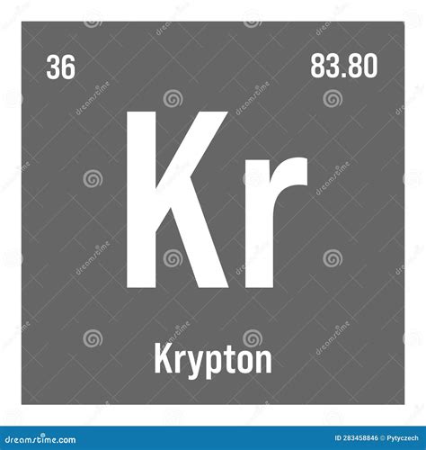 Elemento De Tabela Peri Dica Kr Krypton Ilustra O Do Vetor