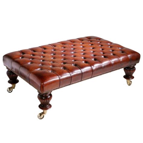 English Leather Ottoman | Leather ottoman, Ottoman, Unique furniture