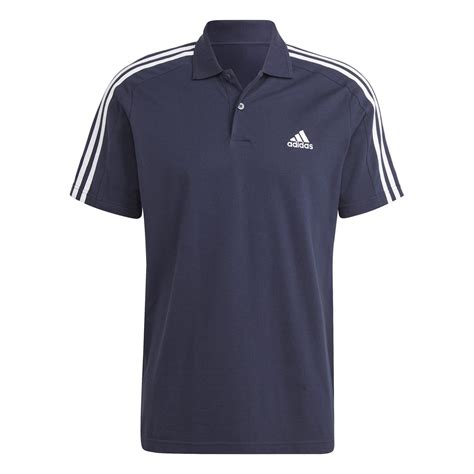 Adidas Mens Cotton 3 Stripes Polo Shirt Short Sleeve Polos