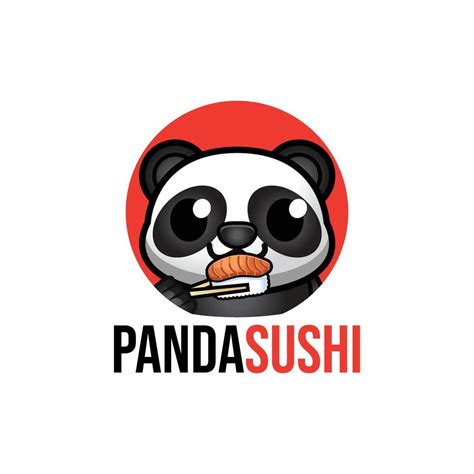 Panda holding sushi logo vector illustration 6431655 Vector Art at Vecteezy