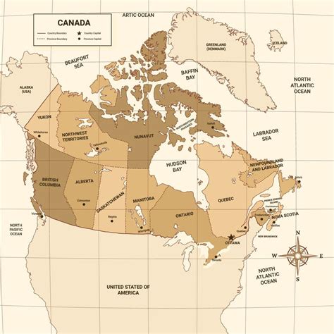 Canada Country Map With Surrounding Border 21017241 Vector Art at Vecteezy