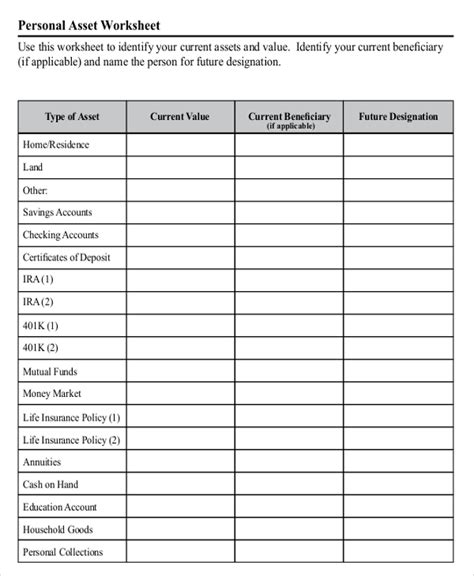 Free Printable Financial Planning Worksheets - Printable Templates