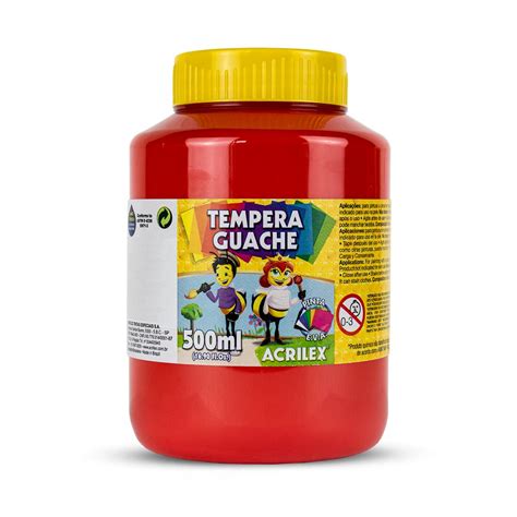 Tinta Guache 500ml Vermelho Fogo Acrilex Papelaria Capital