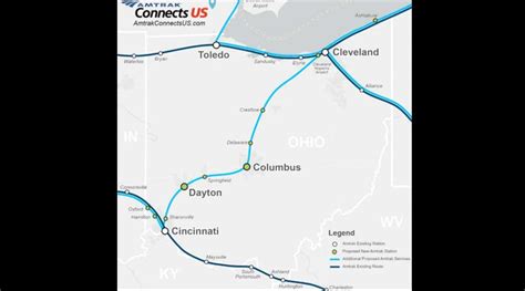 Ohio Amtrak Stations Map