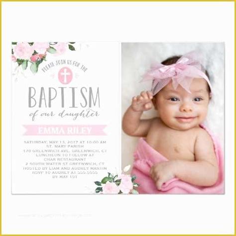 Baby Girl Baptism Invitation Free Templates Of Floral Blooms Baptism ...