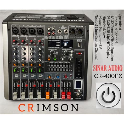 Mixer Audio Crimson Cr Fx Channel Bluetooth Usb Original