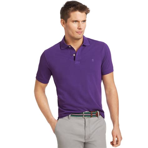 Lyst Izod Shirt Premium Pique Polo Shirt In Purple For Men