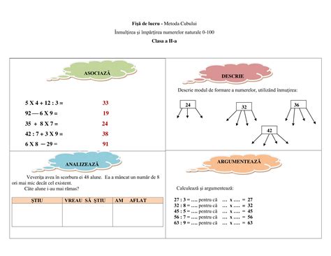 Academiaabc Metoda Cubului Înmulţirea şi împărţirea Numerelor